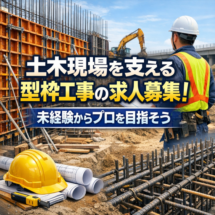 土木現場を支える型枠工事の求人募集！未経験からプロを目指そう