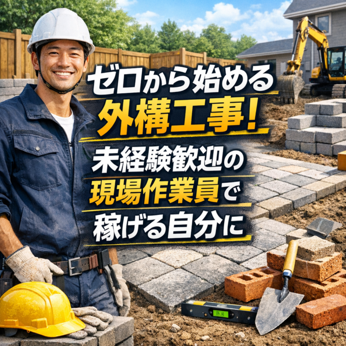 ゼロから始める外構工事！未経験歓迎の現場作業員で稼げる自分に