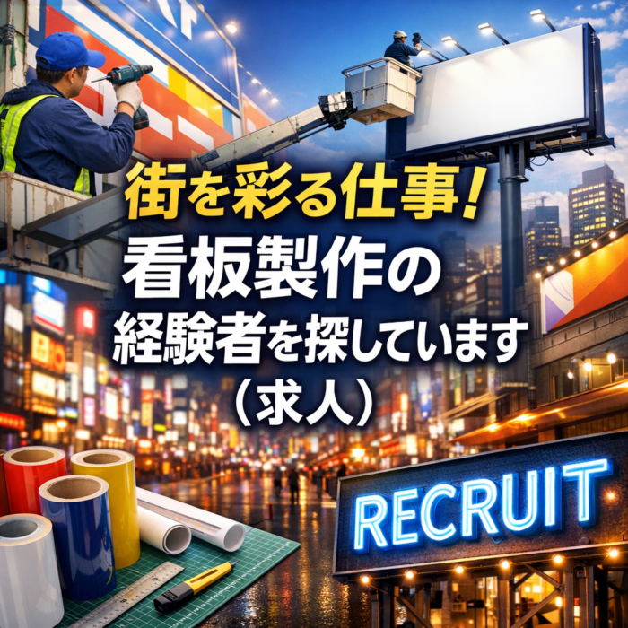 街を彩る仕事！看板製作の経験者を探しています（求人）