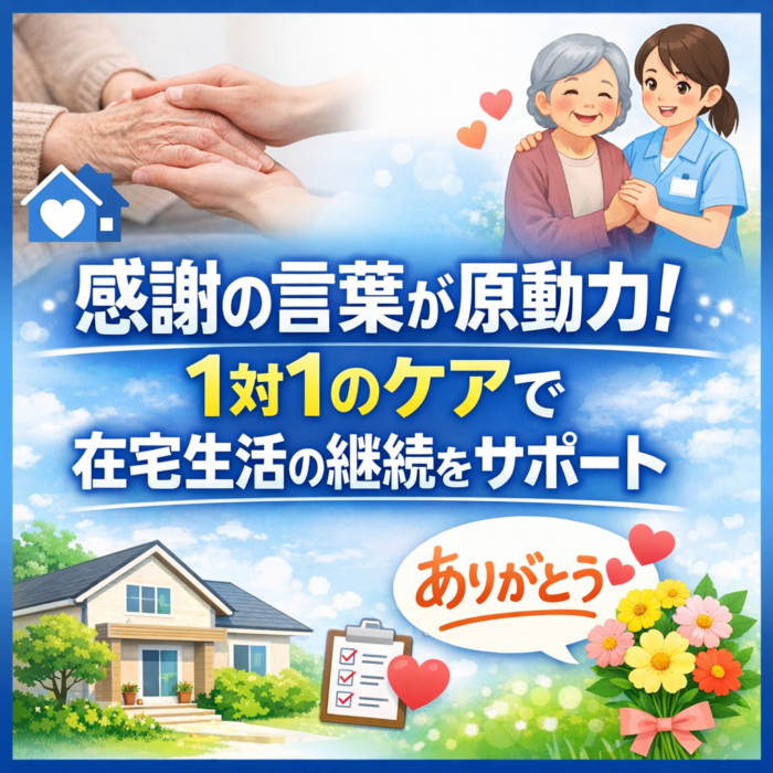 感謝の言葉が原動力！1対1のケアで在宅生活の継続をサポート