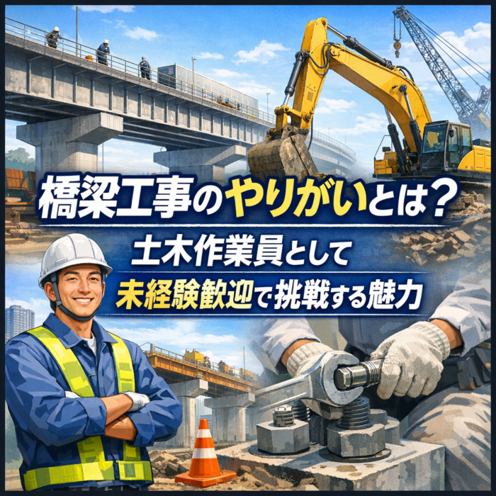 橋梁工事のやりがいとは？土木作業員として未経験歓迎で挑戦する魅力