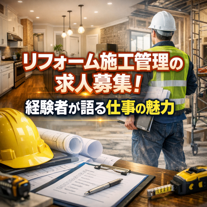 リフォーム施工管理の求人募集！経験者が語る仕事の魅力