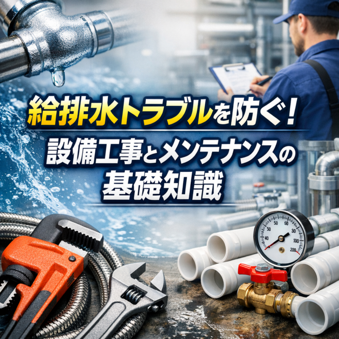 給排水トラブルを防ぐ！設備工事とメンテナンスの基礎知識