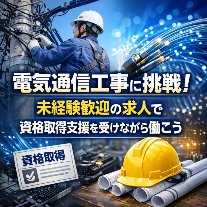 電気通信工事に挑戦！未経験歓迎の求人で資格取得支援を受けながら働こう