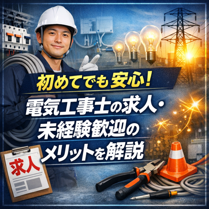 初めてでも安心！電気工事士の求人・未経験歓迎のメリットを解説