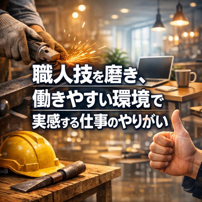 職人技を磨き、働きやすい環境で実感する仕事のやりがい