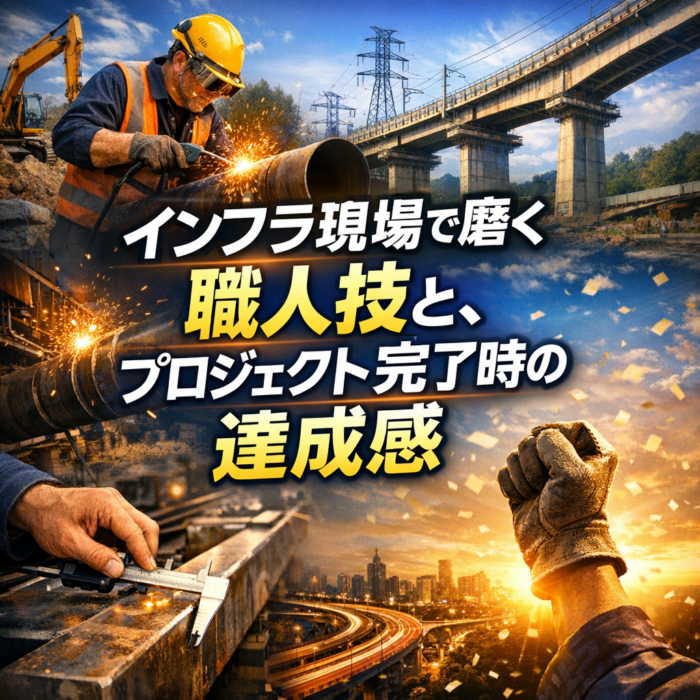 インフラ現場で磨く職人技と、プロジェクト完了時の達成感