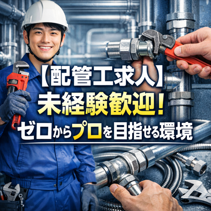 【配管工求人】未経験歓迎！ゼロからプロを目指せる環境
