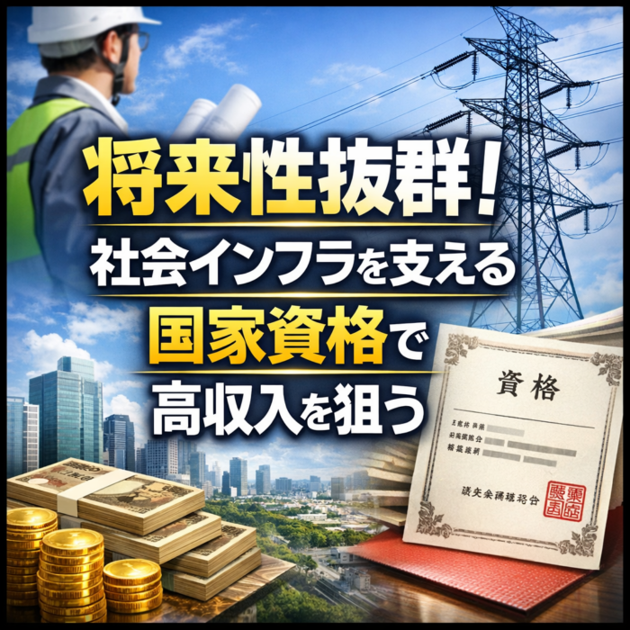 将来性抜群！社会インフラを支える国家資格で高収入を狙う