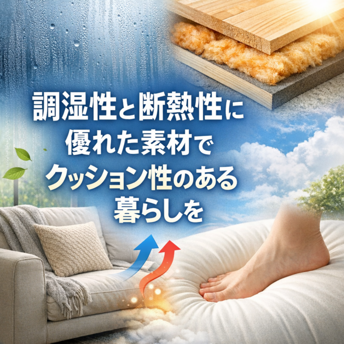 調湿性と断熱性に優れた素材でクッション性のある暮らしを