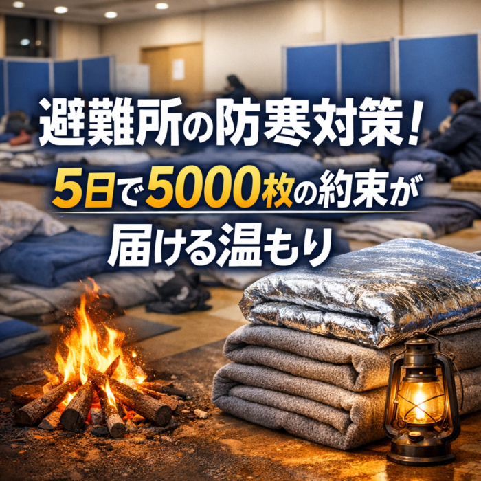 避難所の防寒対策！5日で5000枚の約束が届ける温もり