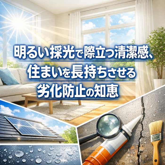 明るい採光で際立つ清潔感、住まいを長持ちさせる劣化防止の知恵
