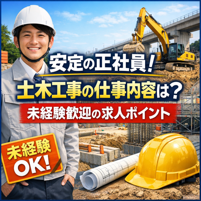 安定の正社員！土木工事の仕事内容は？未経験歓迎の求人ポイント