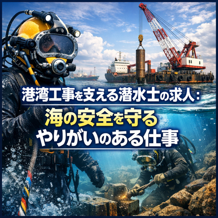 港湾工事を支える潜水士の求人：海の安全を守るやりがいのある仕事