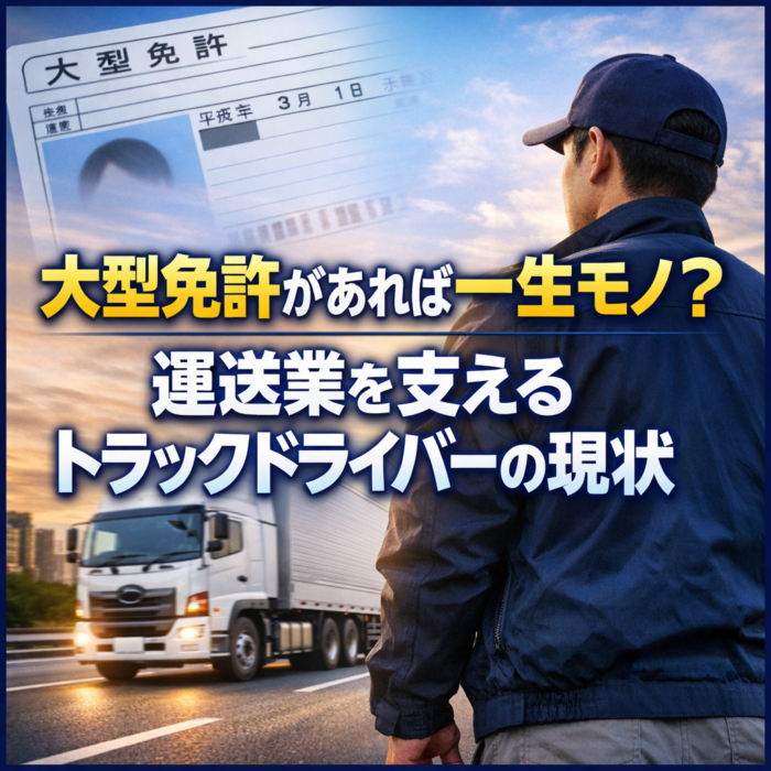 大型免許があれば一生モノ？運送業を支えるトラックドライバーの現状