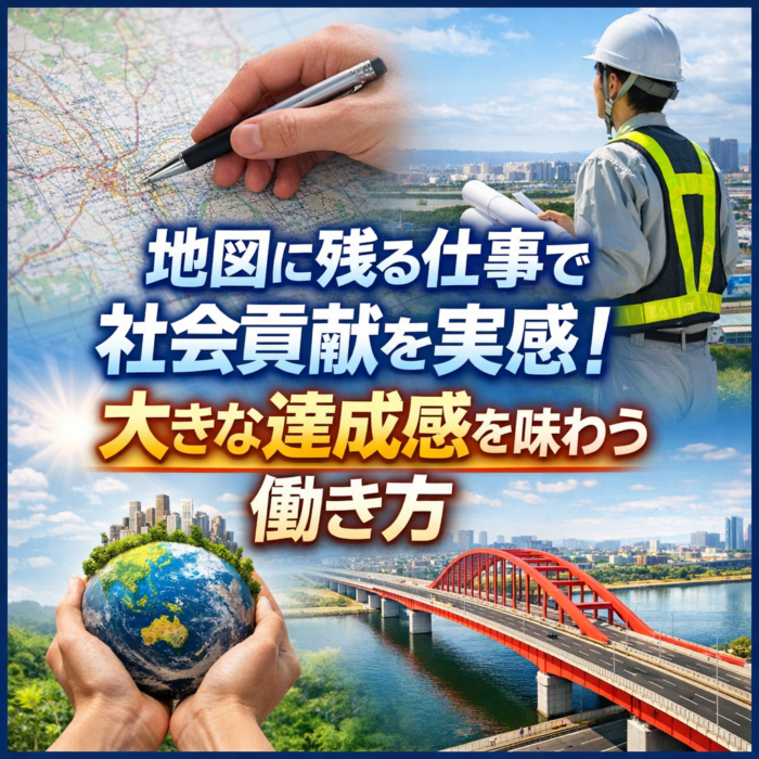 地図に残る仕事で社会貢献を実感！大きな達成感を味わう働き方