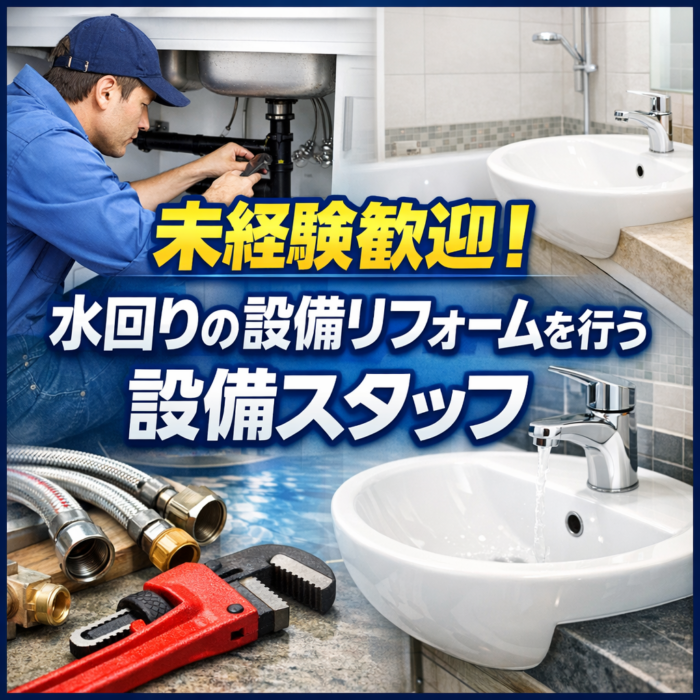 未経験歓迎！水回りの設備リフォームを行う設備スタッフ