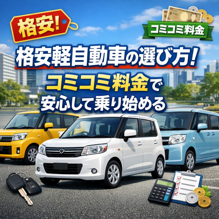格安軽自動車の選び方！コミコミ料金で安心して乗り始める