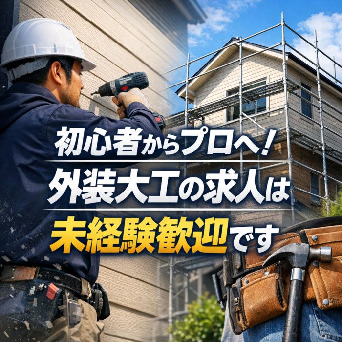 初心者からプロへ！外装大工の求人は未経験歓迎です