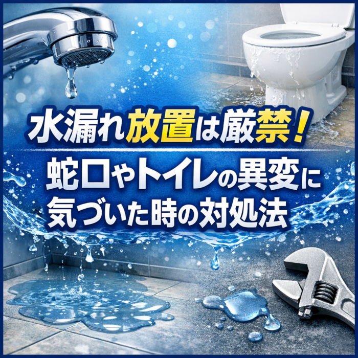 水漏れ放置は厳禁！蛇口やトイレの異変に気づいた時の対処法