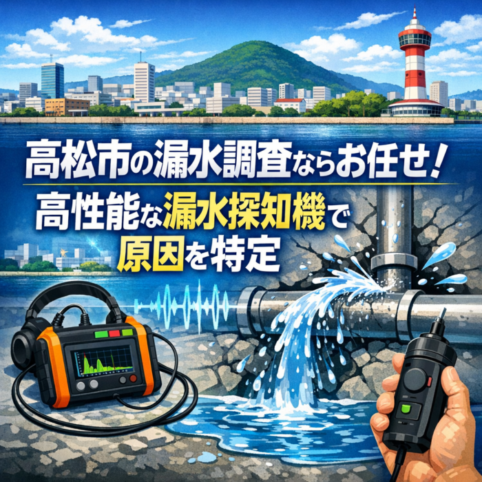 高松市の漏水調査ならお任せ！高性能な漏水探知機で原因を特定