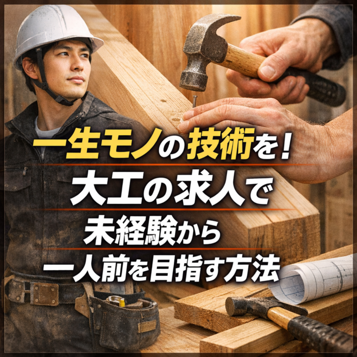 一生モノの技術を！大工の求人で未経験から一人前を目指す方法