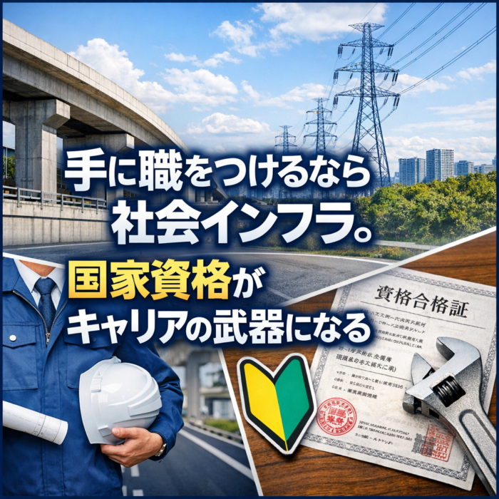 手に職をつけるなら社会インフラ。国家資格がキャリアの武器になる