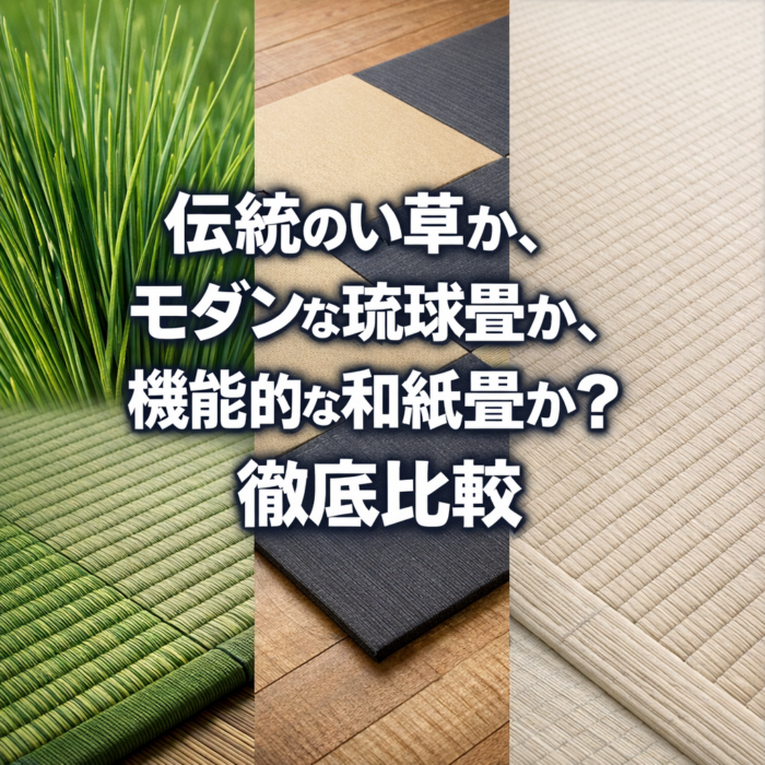 伝統のい草か、モダンな琉球畳か、機能的な和紙畳か？徹底比較
