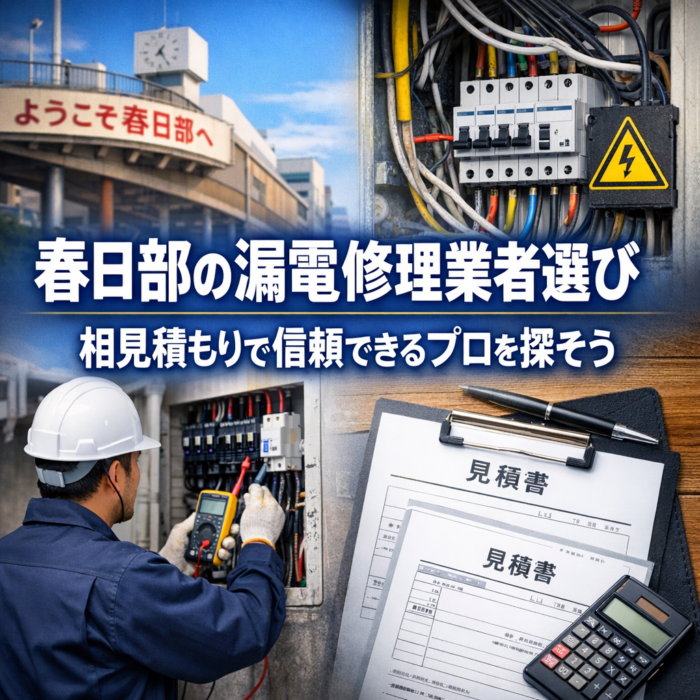 春日部の漏電修理業者選び｜相見積もりで信頼できるプロを探そう