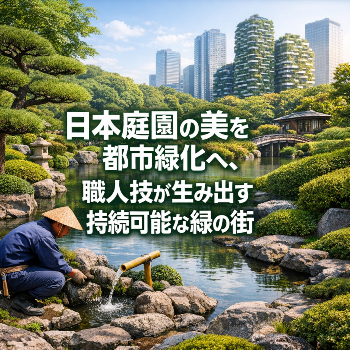 日本庭園の美を都市緑化へ、職人技が生み出す持続可能な緑の街
