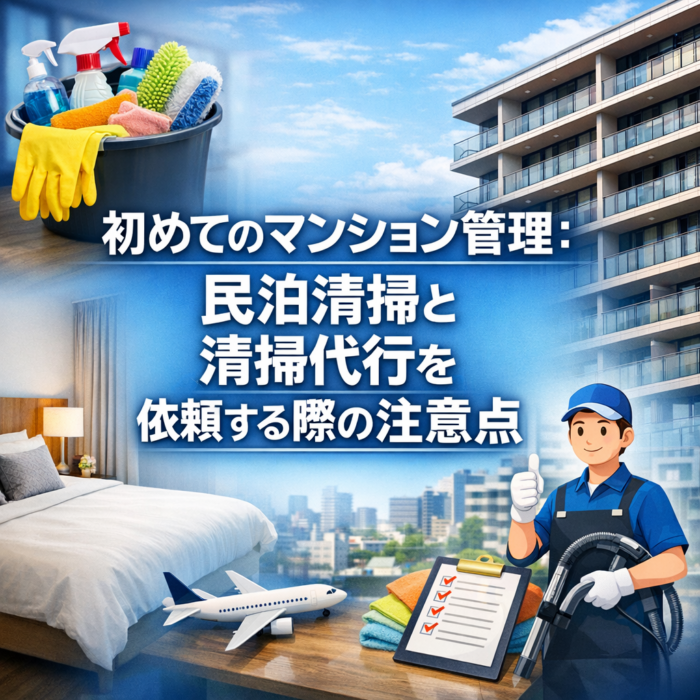 初めてのマンション管理：民泊清掃と清掃代行を依頼する際の注意点