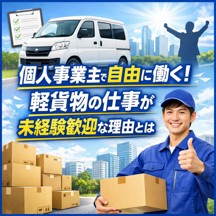 個人事業主で自由に働く！軽貨物の仕事が未経験歓迎な理由とは