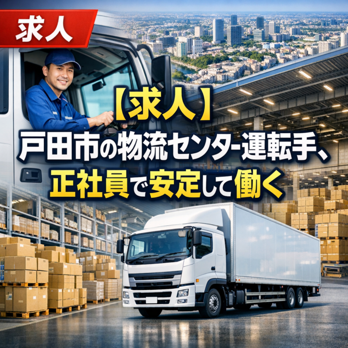 【求人】戸田市の物流センター運転手、正社員で安定して働く