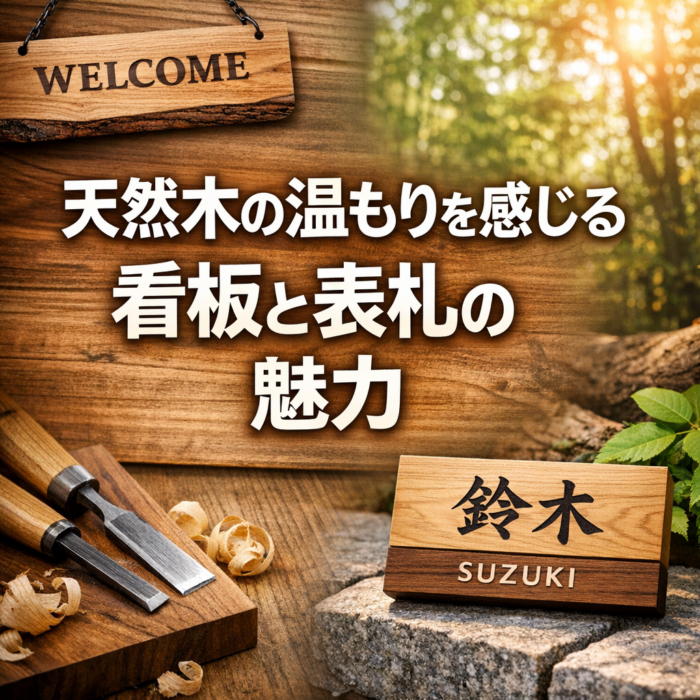 天然木の温もりを感じる看板と表札の魅力
