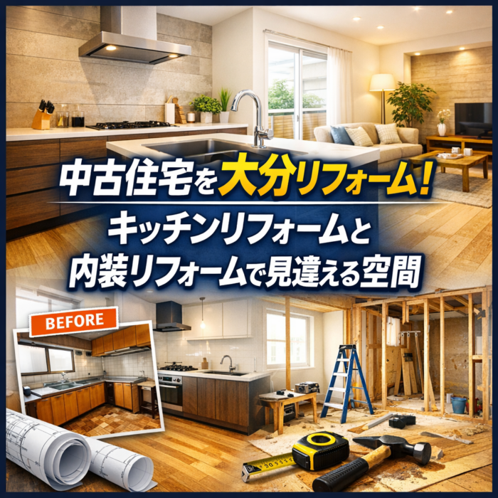 中古住宅を大分リフォーム！キッチンリフォームと内装リフォームで見違える空間