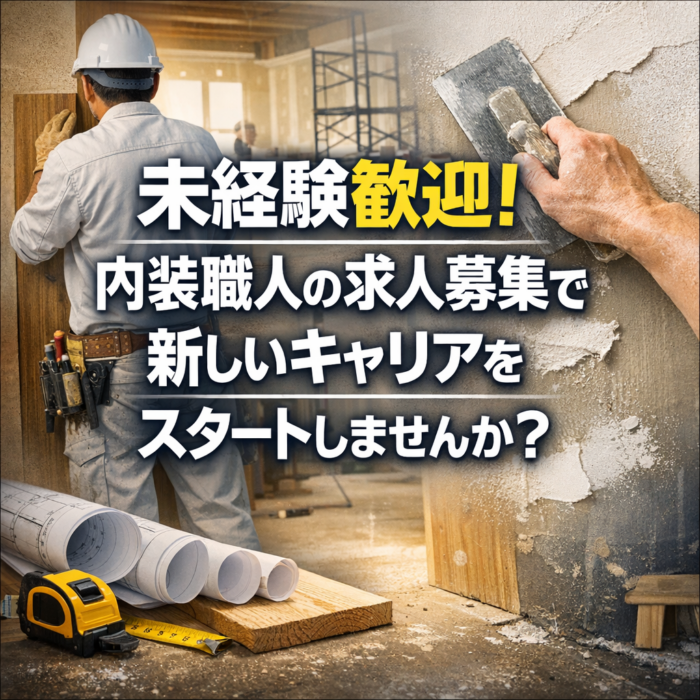 未経験歓迎！内装職人の求人募集で新しいキャリアをスタートしませんか？