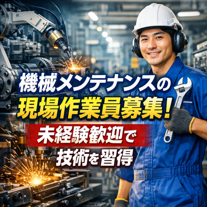 機械メンテナンスの現場作業員募集！未経験歓迎で技術を習得