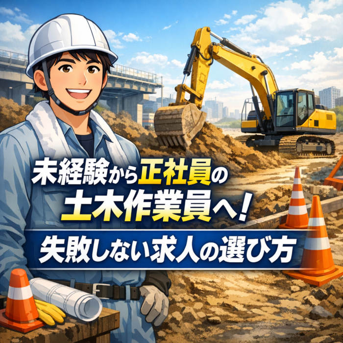 未経験から正社員の土木作業員へ！失敗しない求人の選び方