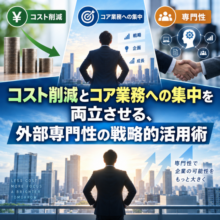 コスト削減とコア業務への集中を両立させる、外部専門性の戦略的活用術