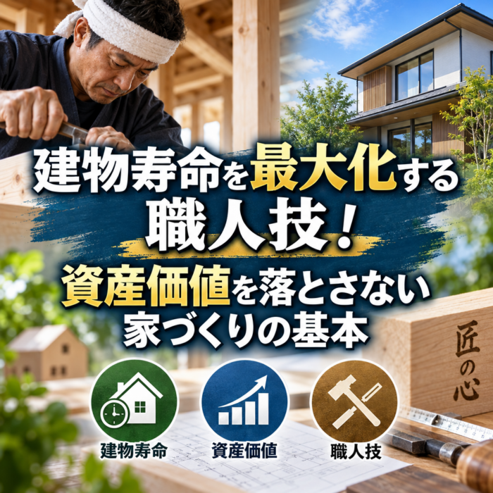 建物寿命を最大化する職人技！資産価値を落とさない家づくりの基本